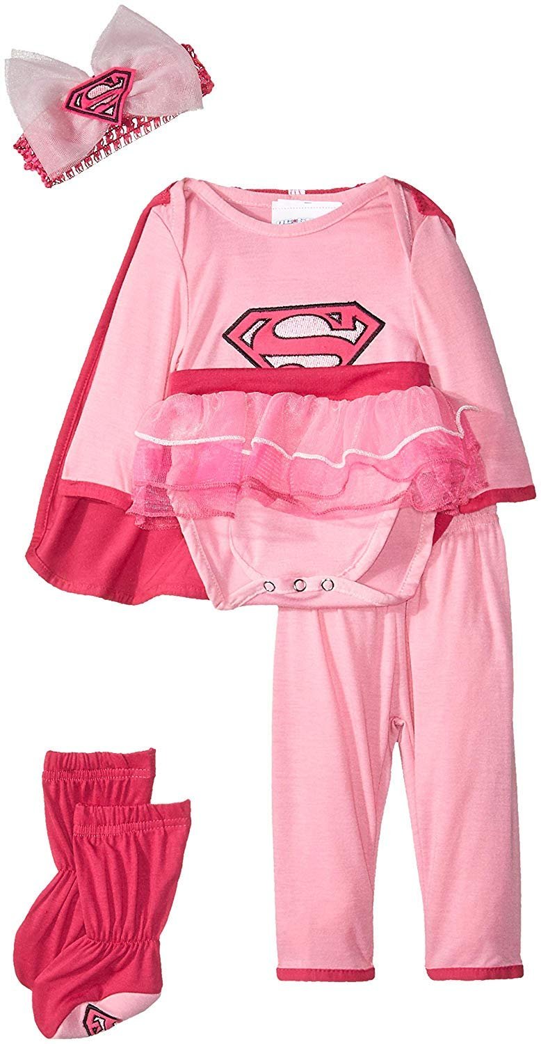Rubie&#39;s Baby&#39;s DC Comics Supergirl Costume, Pink, 6-12 Months