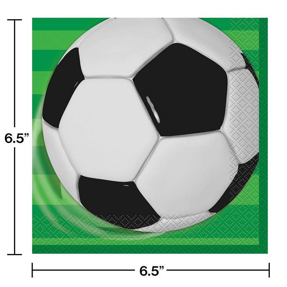 Soccer Ball Themed Birthday Party Plates & Napkins Serves 16