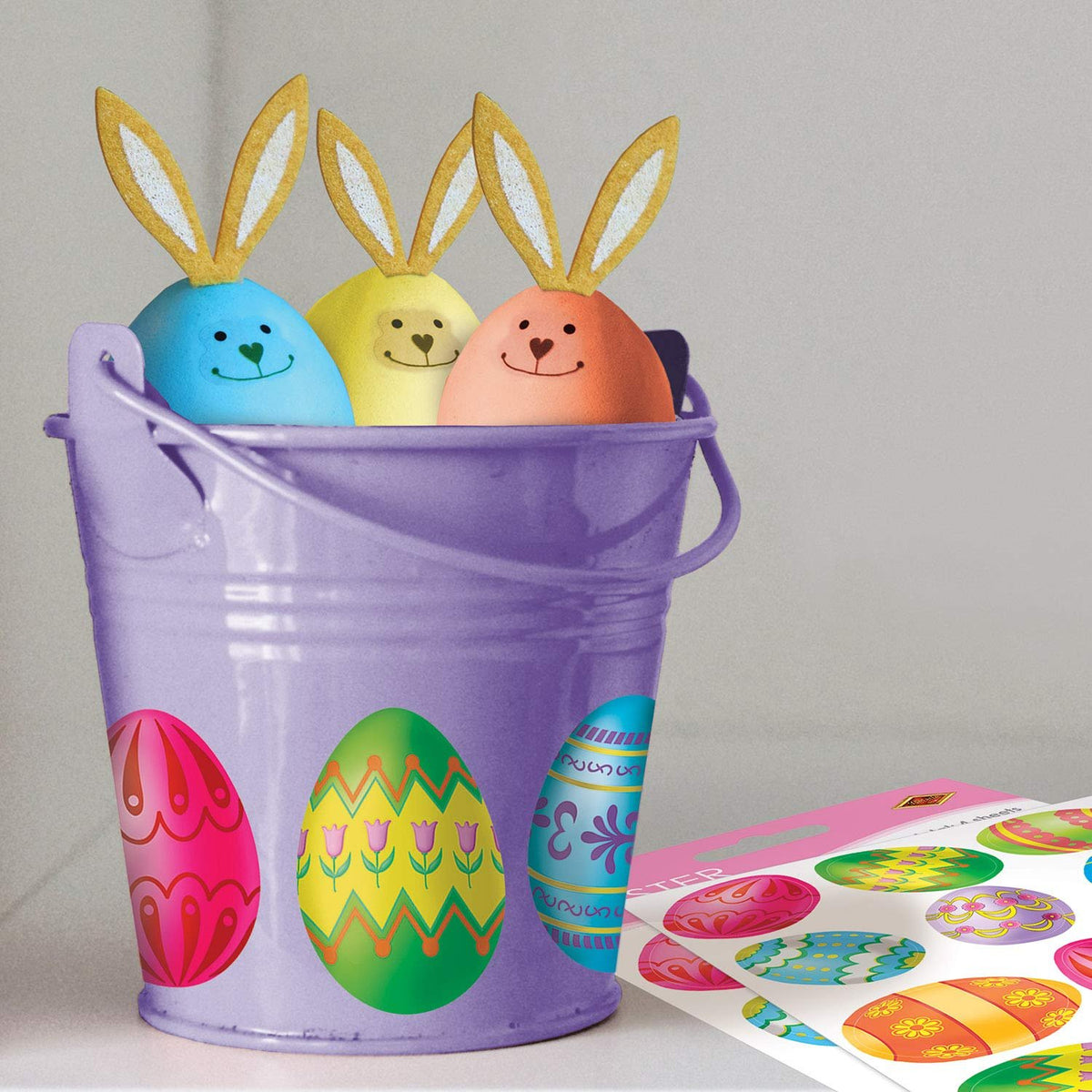 Beistle 44005 Easter Egg Stickers Sheet, 4-3/4 by 7-1/2-Inch Sheet