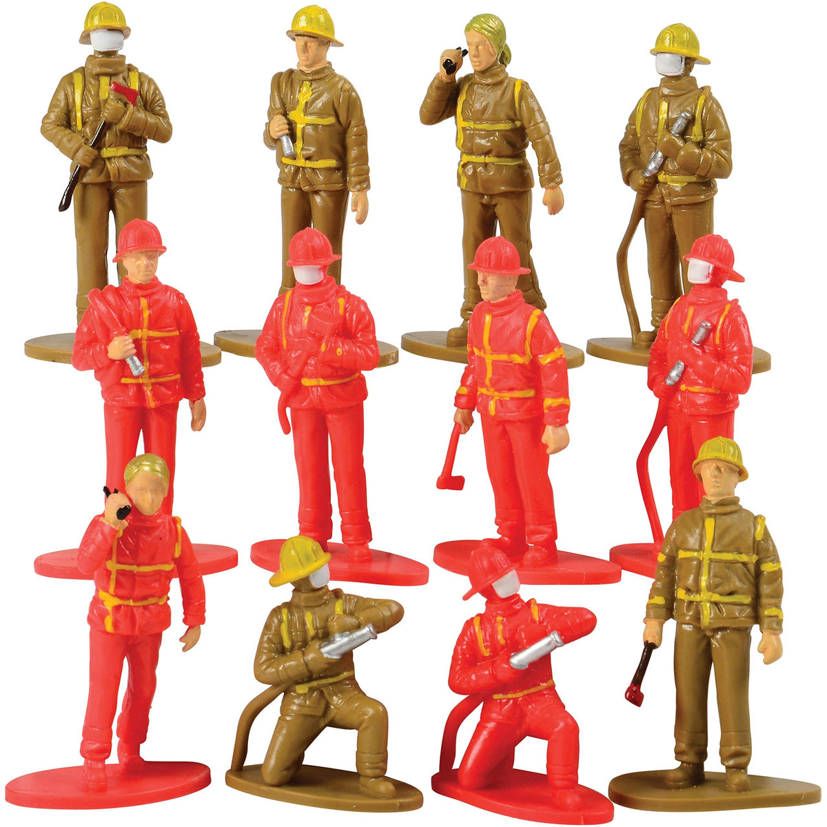 U. S. Toy Heroic Firefighter Figures, Fireman Figurines for Pretend Play, Party Favors, Cake Toppers, Birthday Gifts, & More – 12-Pack, 3 Years & Older