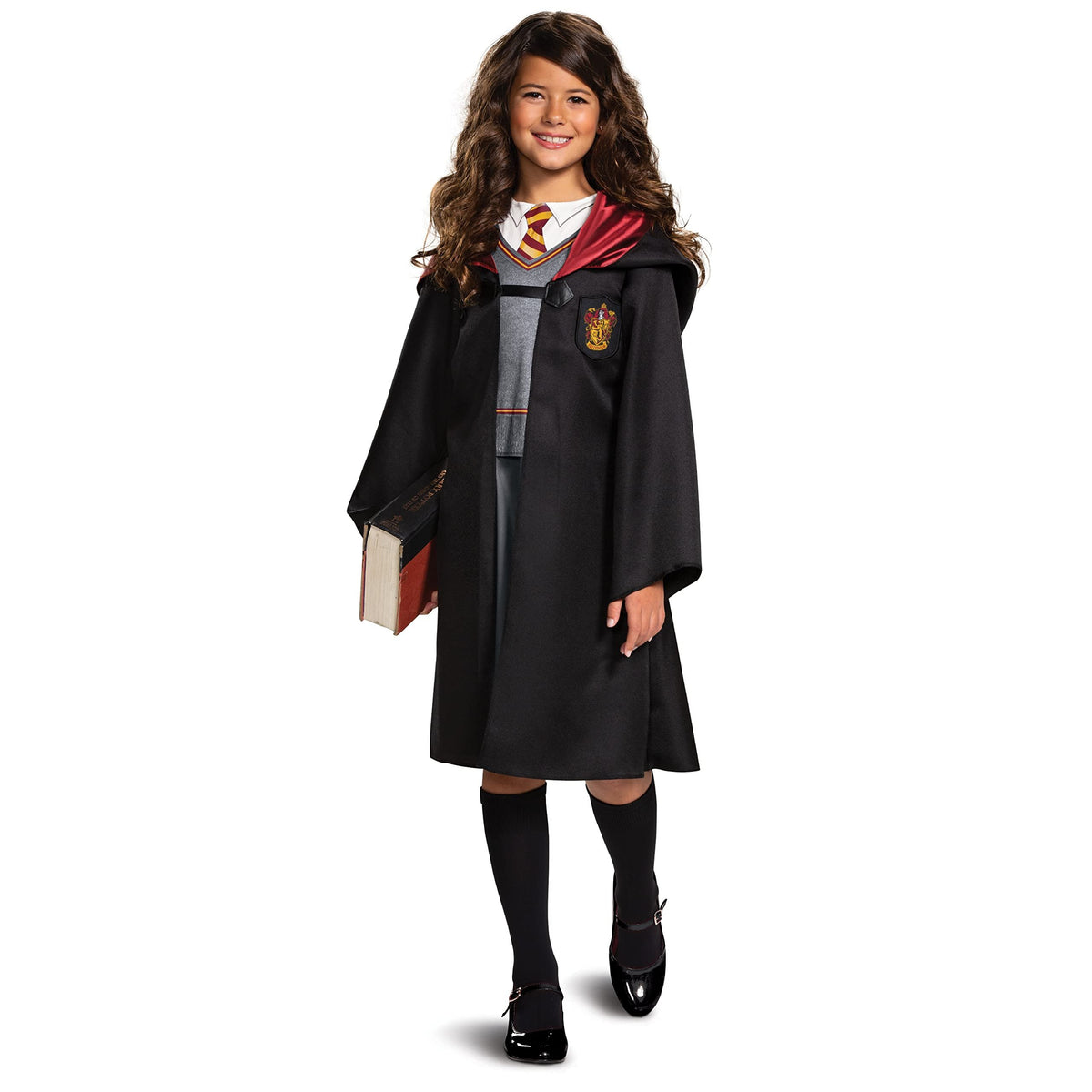 Harry Potter Hermione Granger Classic Girls Costume, Black &amp; Red, Kids Size Large (10-12)