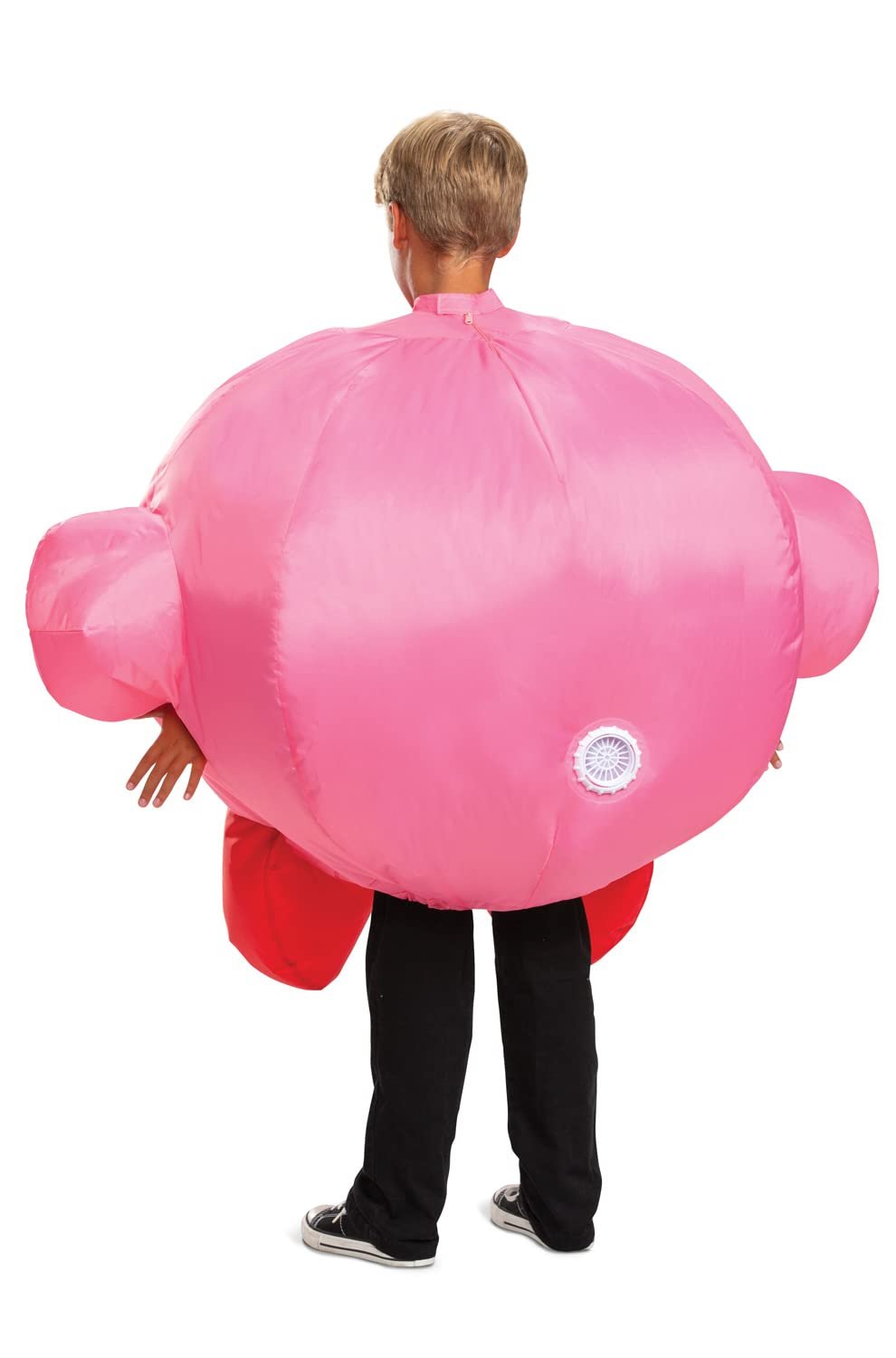 Disguise Kirby Inflatable Costume For Kids, Official Kirby Inflating Jumpsuit And Fan Up To Kid's Medium