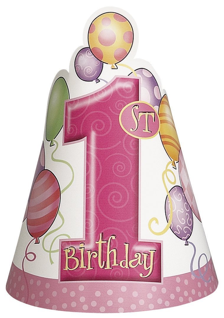 First Birthday Pink Balloons High Chair Kit - (1 Set) | All-Inclusive Decor Bundle with Flag Banner, Floor Mat &amp; Plastic Bib - Ideal for Memorable 1st Birthday Celebration