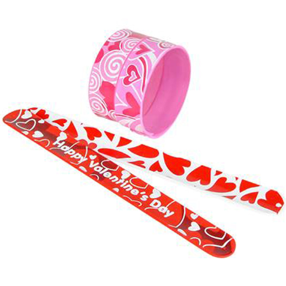 Rhode Island Novelty Valentine Day 9" Heart Slap Bracelets Party Supply Pack (12 per Order)