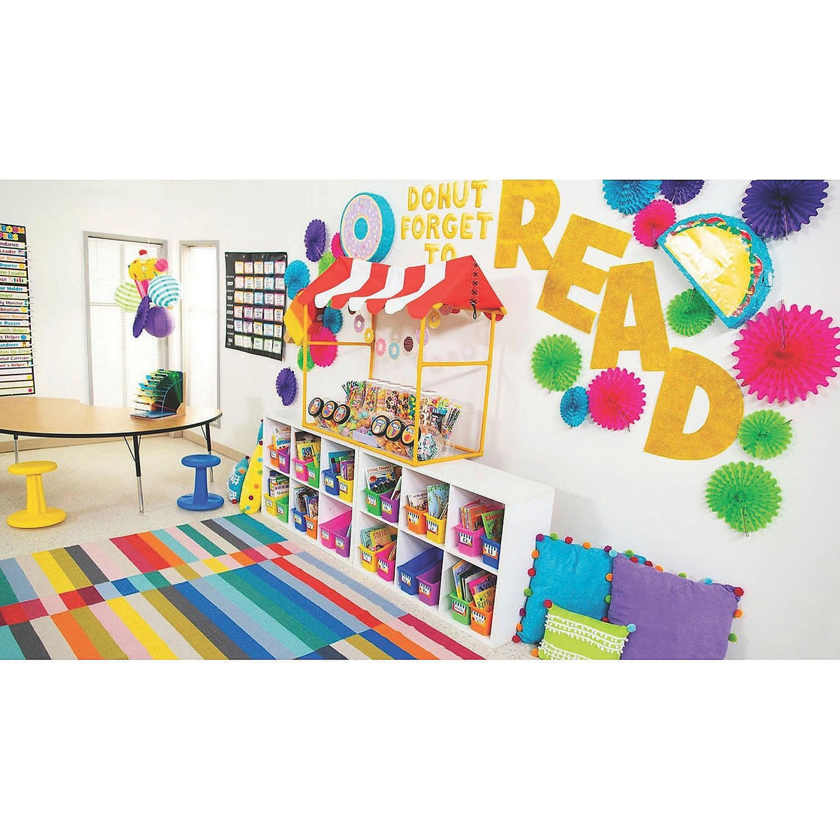 Fun Express Small Group Rotation Pocket Chart - 37 Pieces - Educational and Learning Activities for Kids Disco - Classroom Teacher Must Haves School Supplies