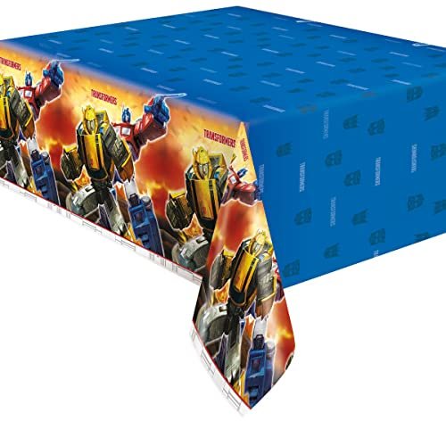Unique Transformers Party Bundle - Dinner & Dessert Plates, Luncheon Napkins, Table Cover, Transformers Party Decorations and Supplies