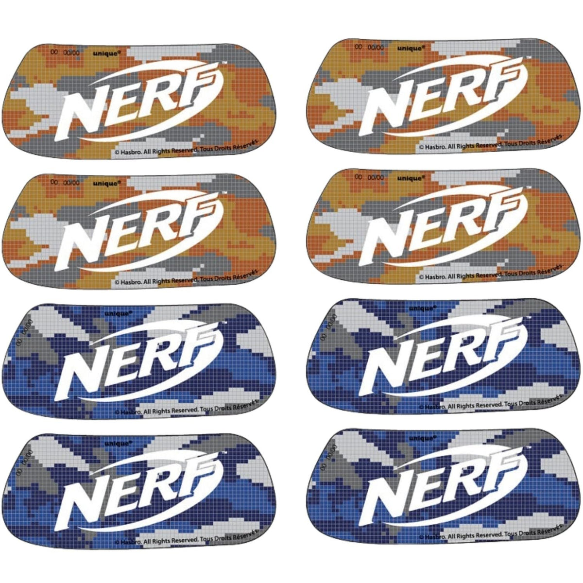 Nerf Eyeblack Stickers | Orang & Blue | 8 Pairs