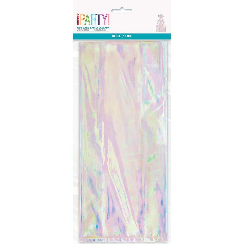 Unique Iridescent Cellophane Bags | 11" x 5" | 10 Pcs