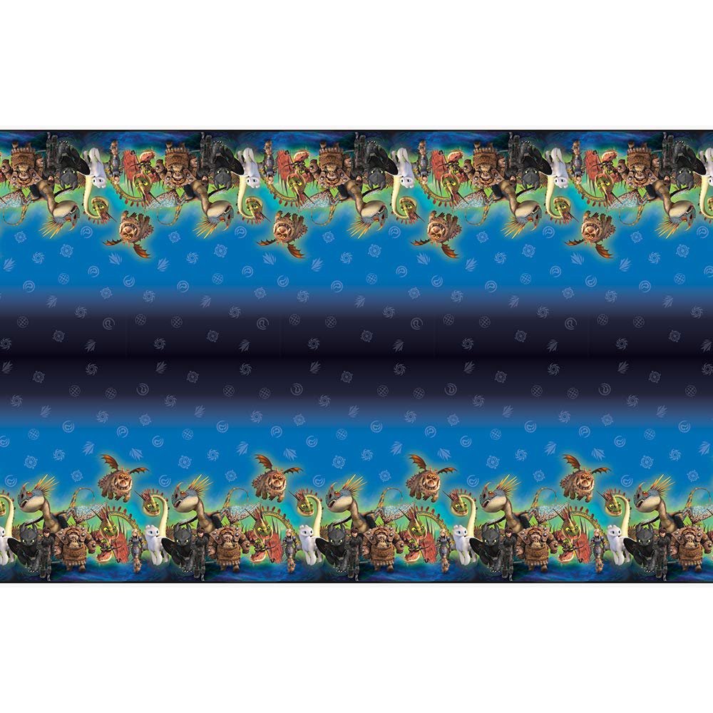 Unique How to Train Your Dragon: The Hidden World - Plastic Party Table Cover, 54" x 84", 1Ct, Multi Color, One Size (79173)