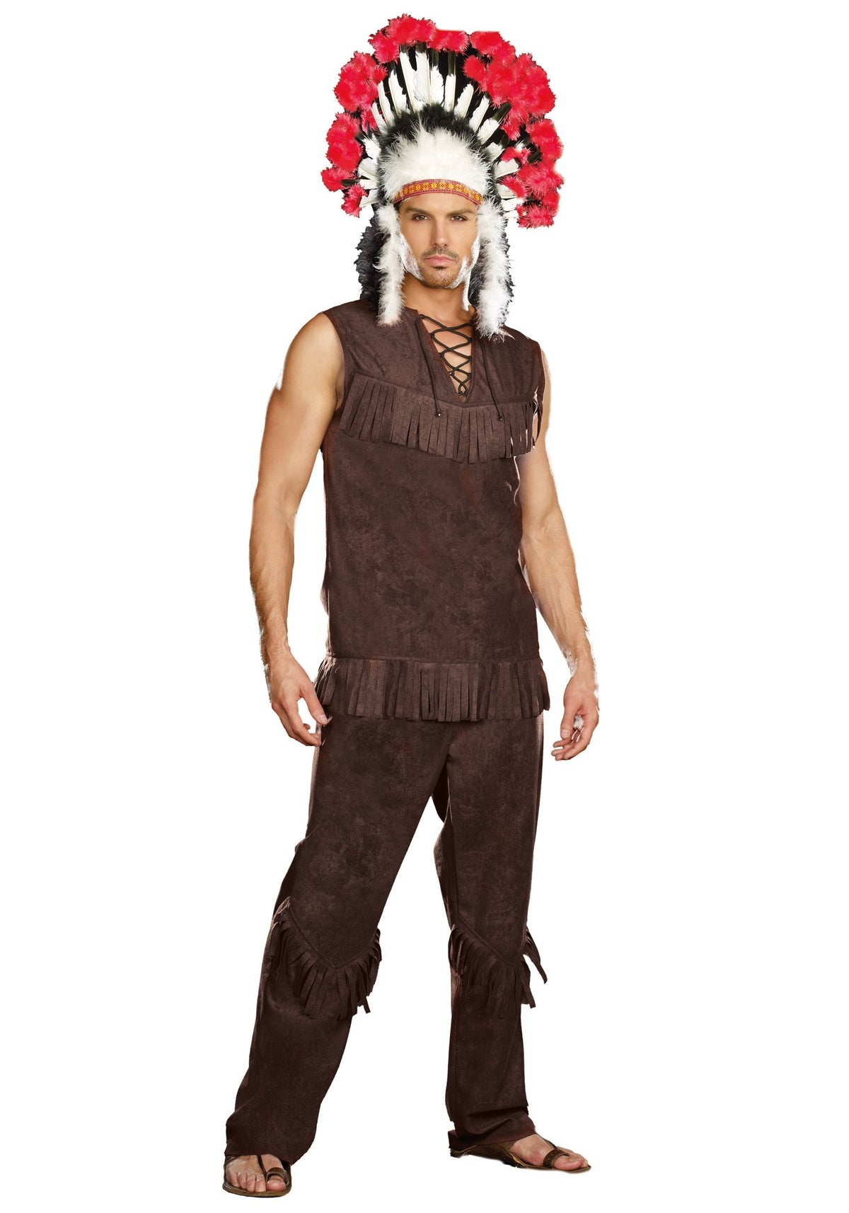 Dreamgirl Men&#39;s Chief Arrow, Brown, X-Large