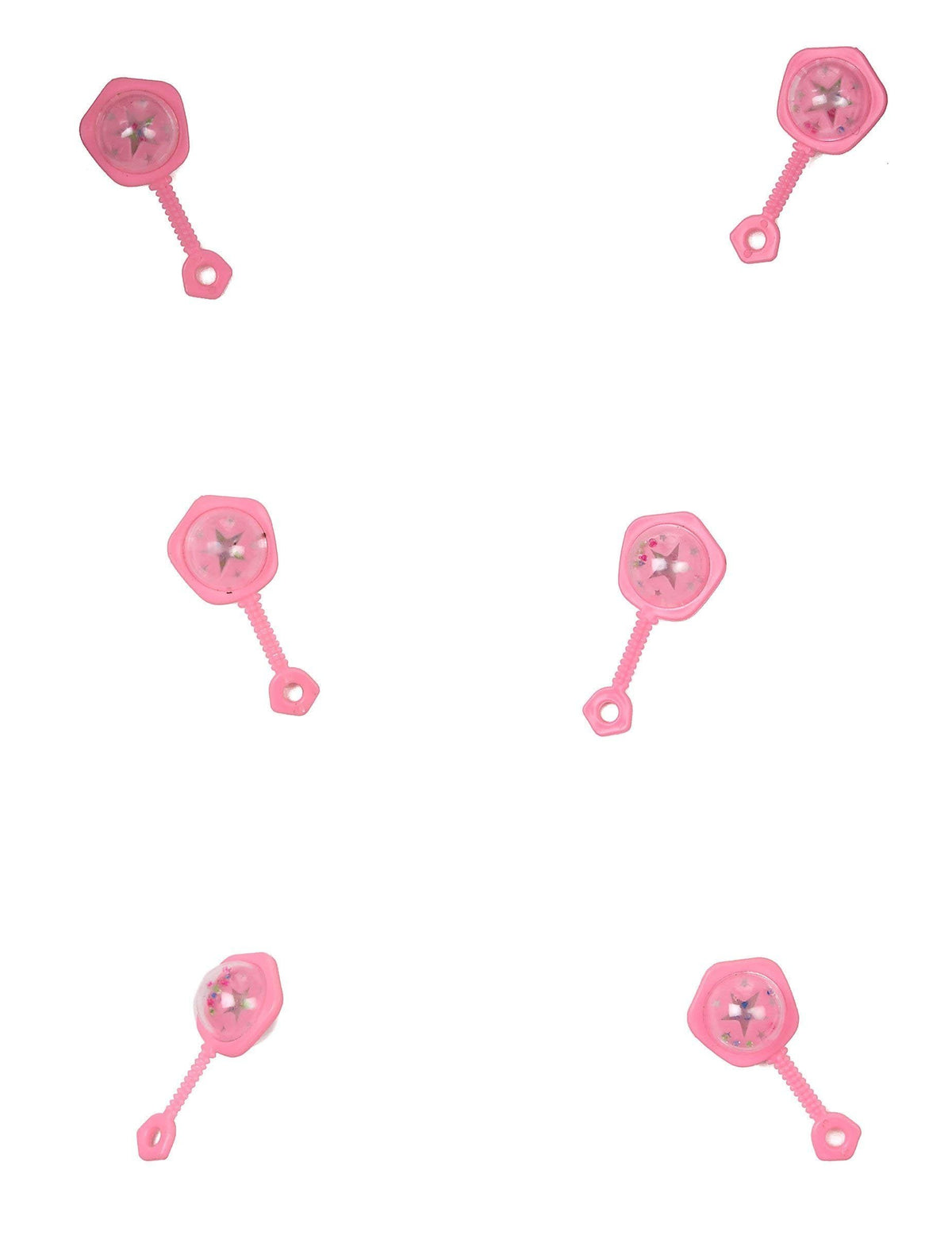 Adorable Pink Baby Rattles (6cm) 6 Count - Party Favors for Baby Showers &amp; Celebrations