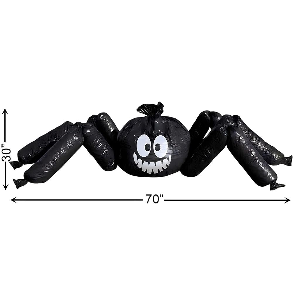 Spooktacular Spider Lawn Bag Decor (Pack of 32) - 30" x 70" - Giant Black & White Bag - Perfect Halloween Display