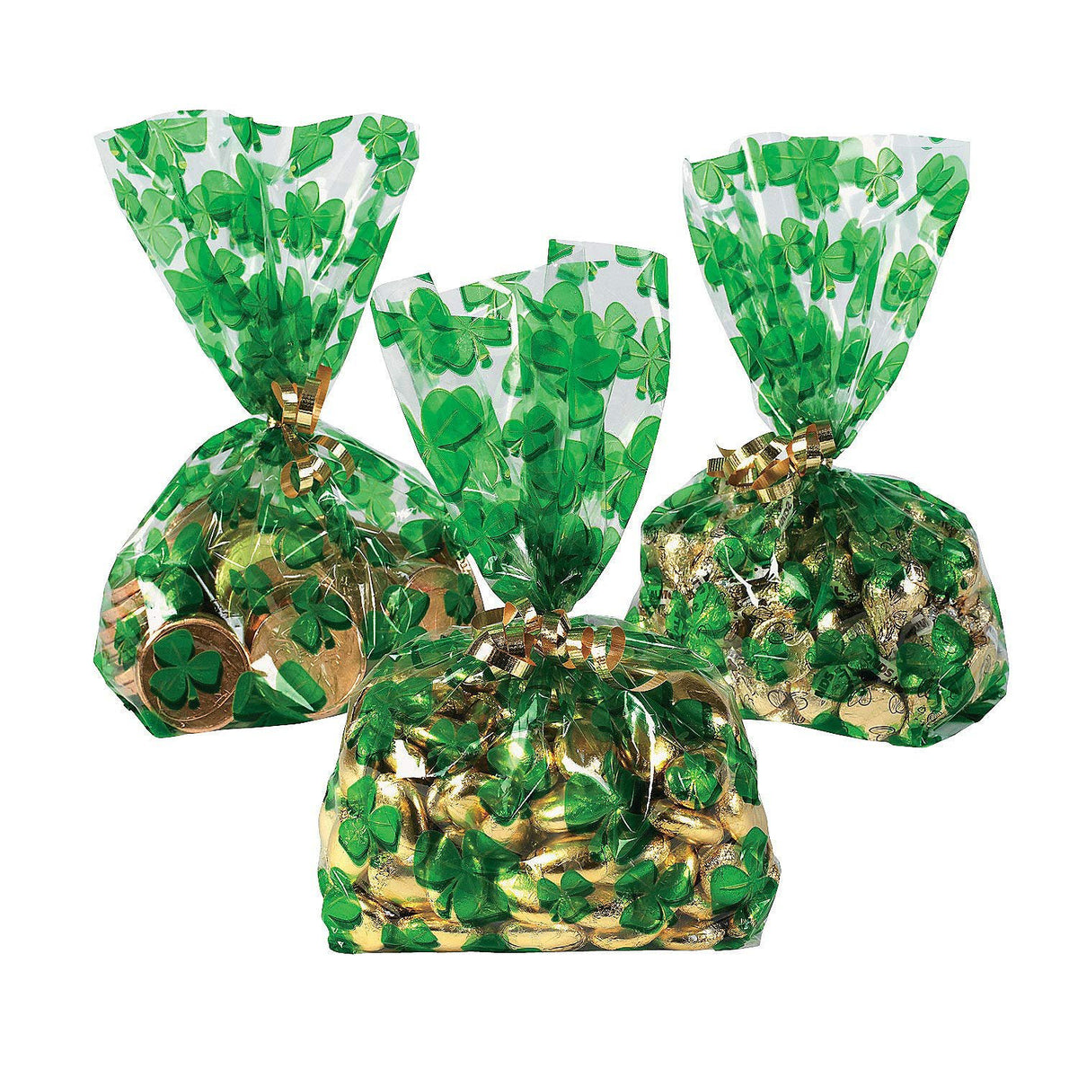 Cellophane Shamrock Bags (12 pack) St. Patrick's Day Party Supplies