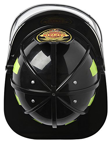Aeromax Firefighter Helmet with Movable Visor, Black, Adjustable Size