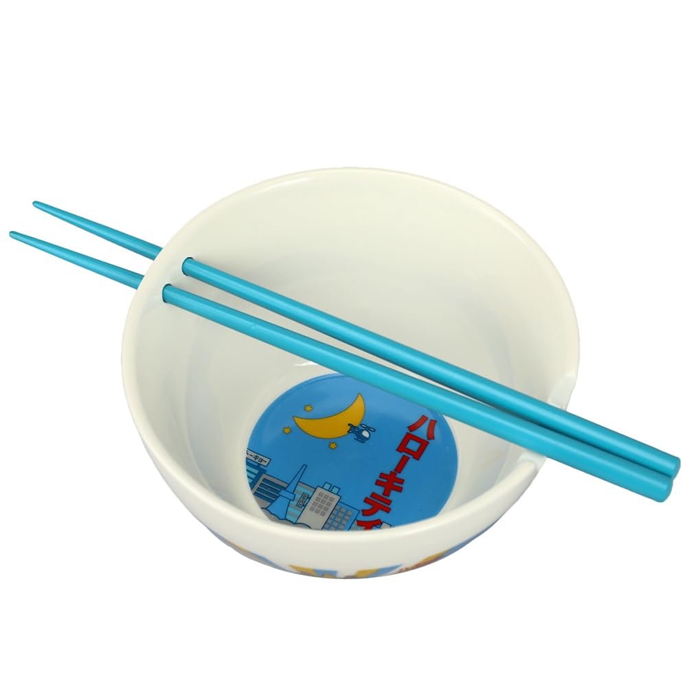 Hello Kitty Kaiju Ceramic 20 oz Ramen Bowl with Chopsticks