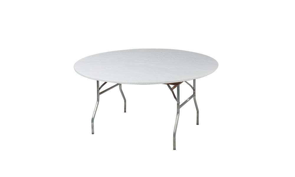 Kwik-Covers 72" Round Fitted Plastic Table Covers, Bundle of 5 (White)
