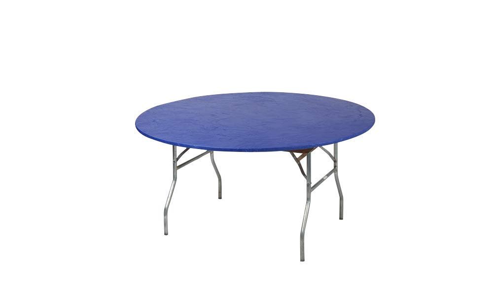 Kwik-Covers 72" Round Fitted Plastic Table Covers, Bundle of 5 (White)
