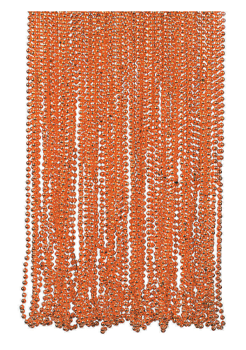 Orange Metallic Bead Necklaces - 1 strand per order